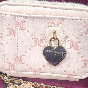 Juicy couture diamond pink clay wallet with chain